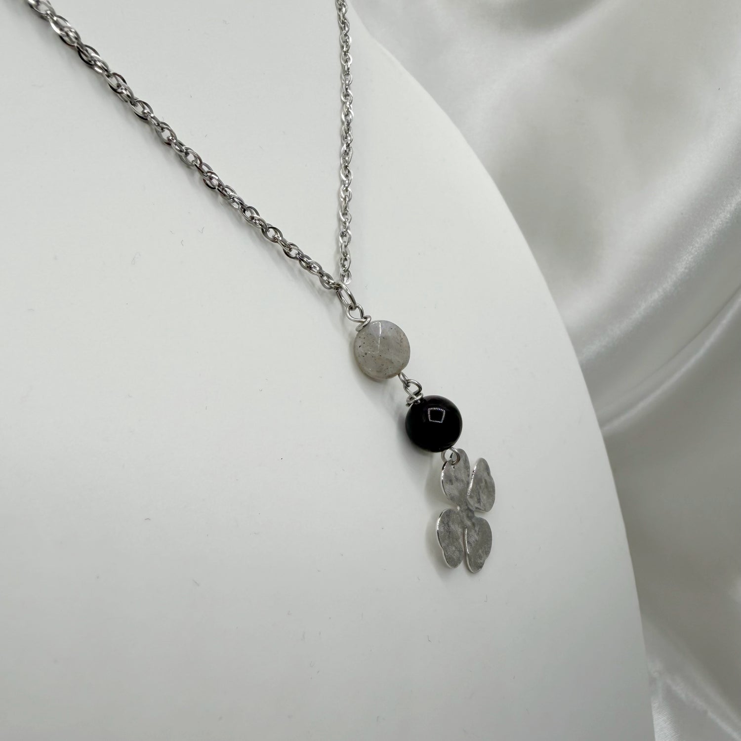 Collana Lucky - Ossidiana e Labradorite