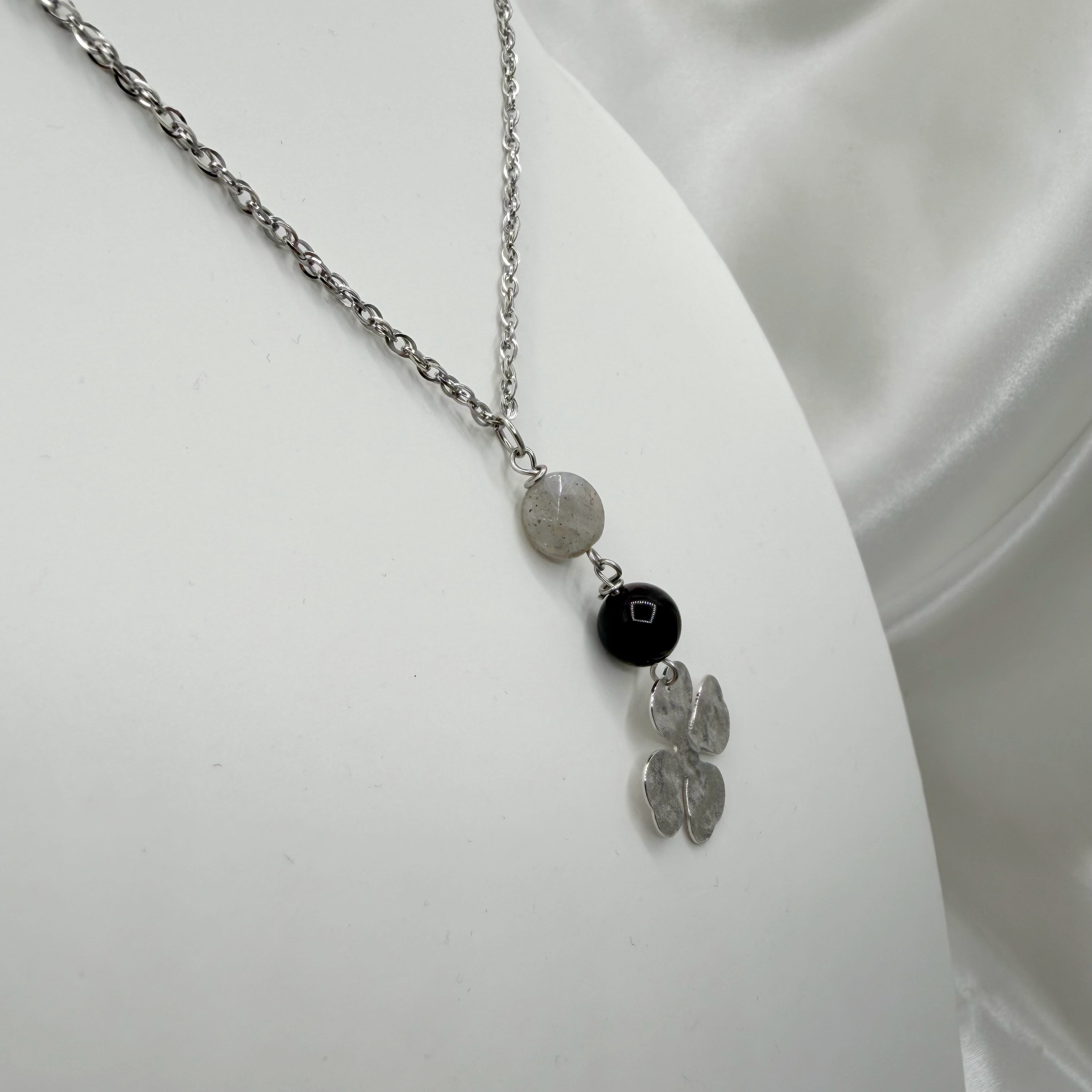 Collana Lucky - Ossidiana e Labradorite