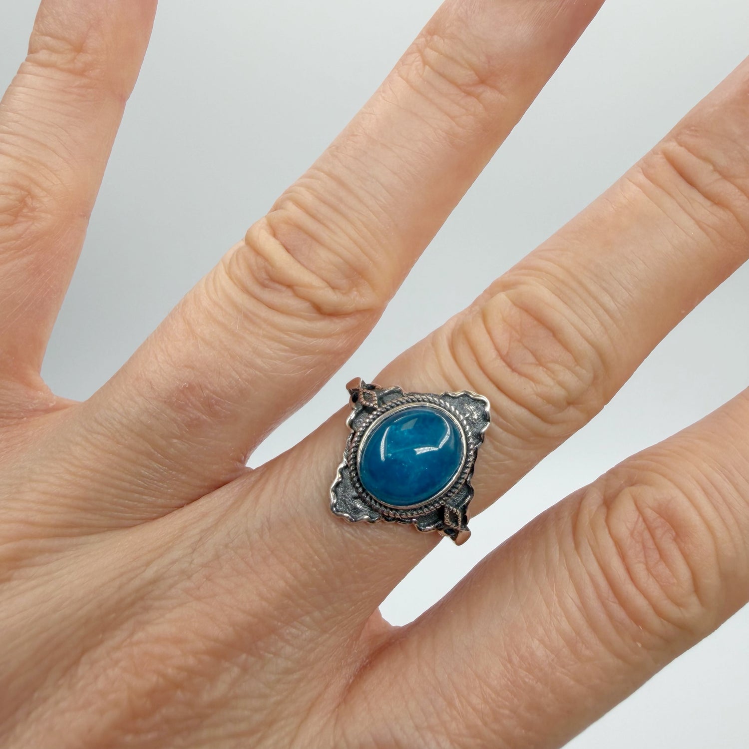 Anello Diadema Apatite e Argento 925