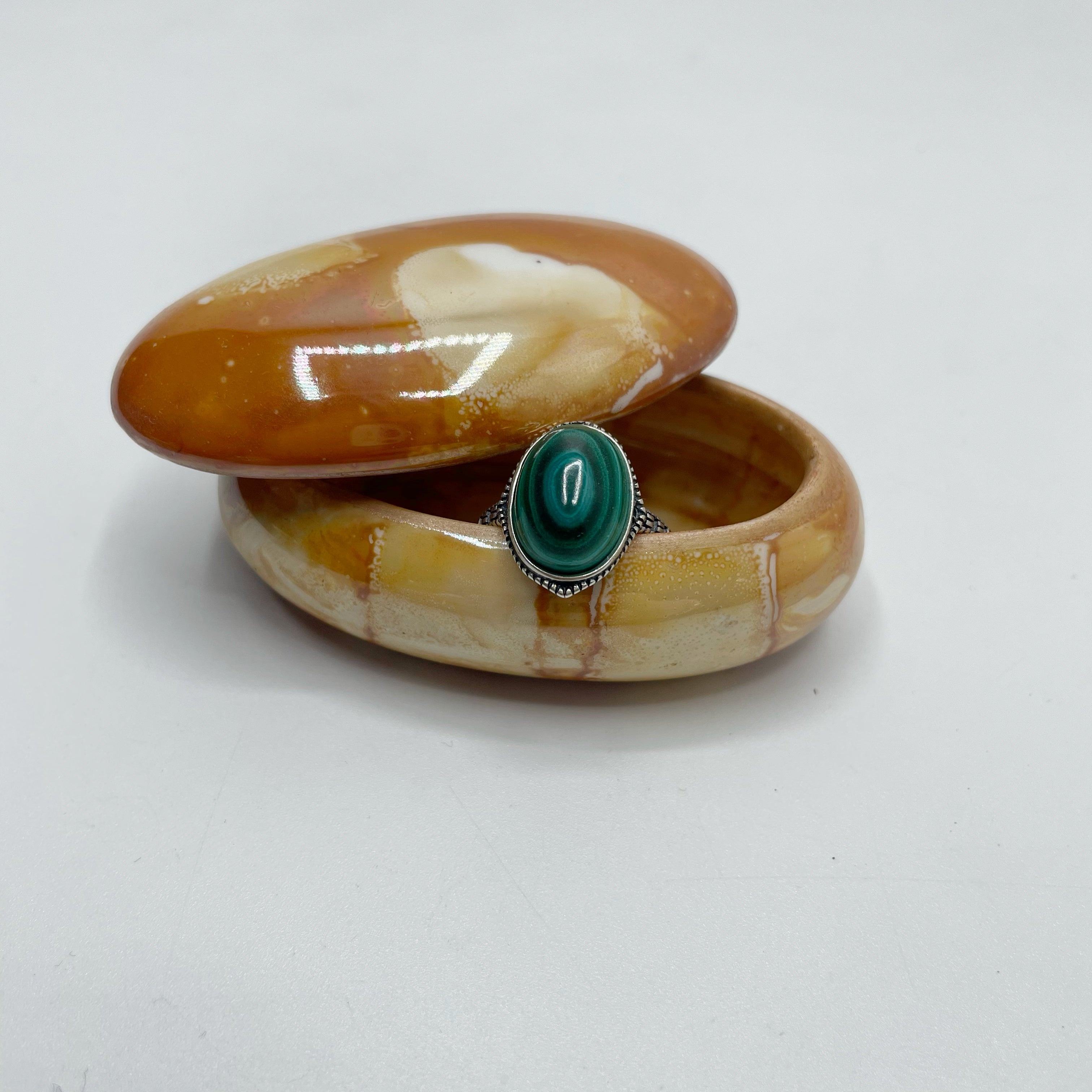 Portagioie Mignon, porcellana dipinta a mano - Arancio