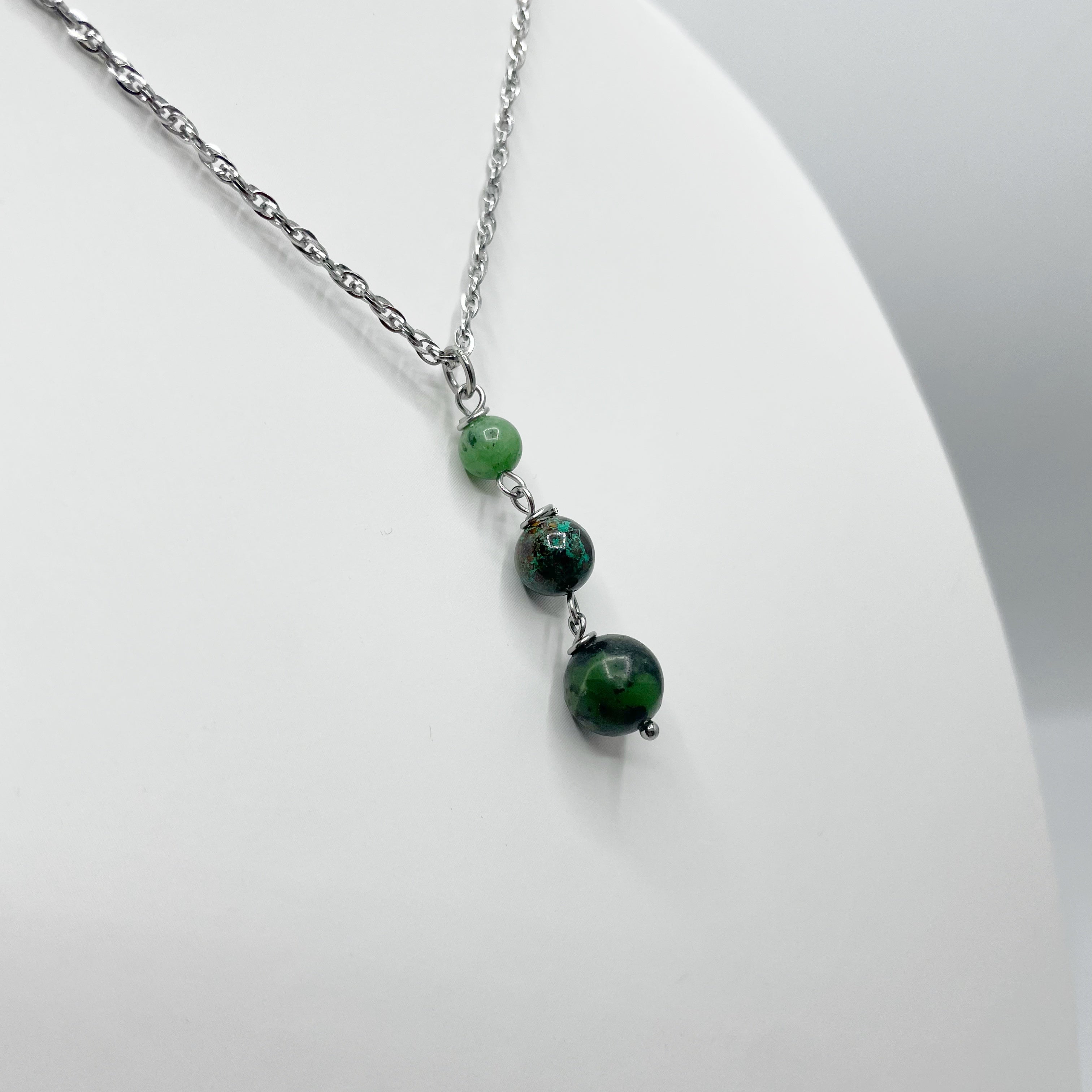 Ciondolo Salute e Benessere - Giada, Crisocolla, Rubyzoisite