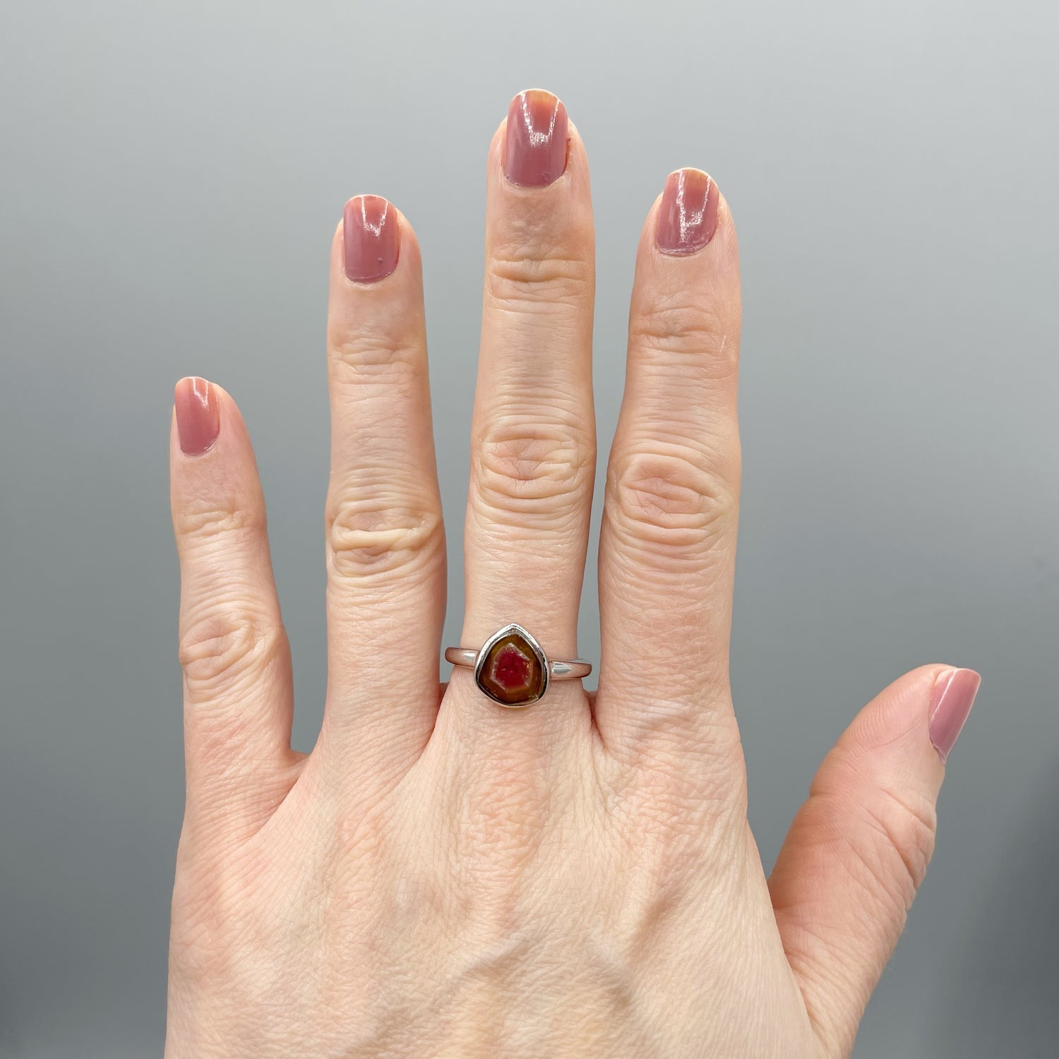 Anello Tormalina Watermelon - Argento 925