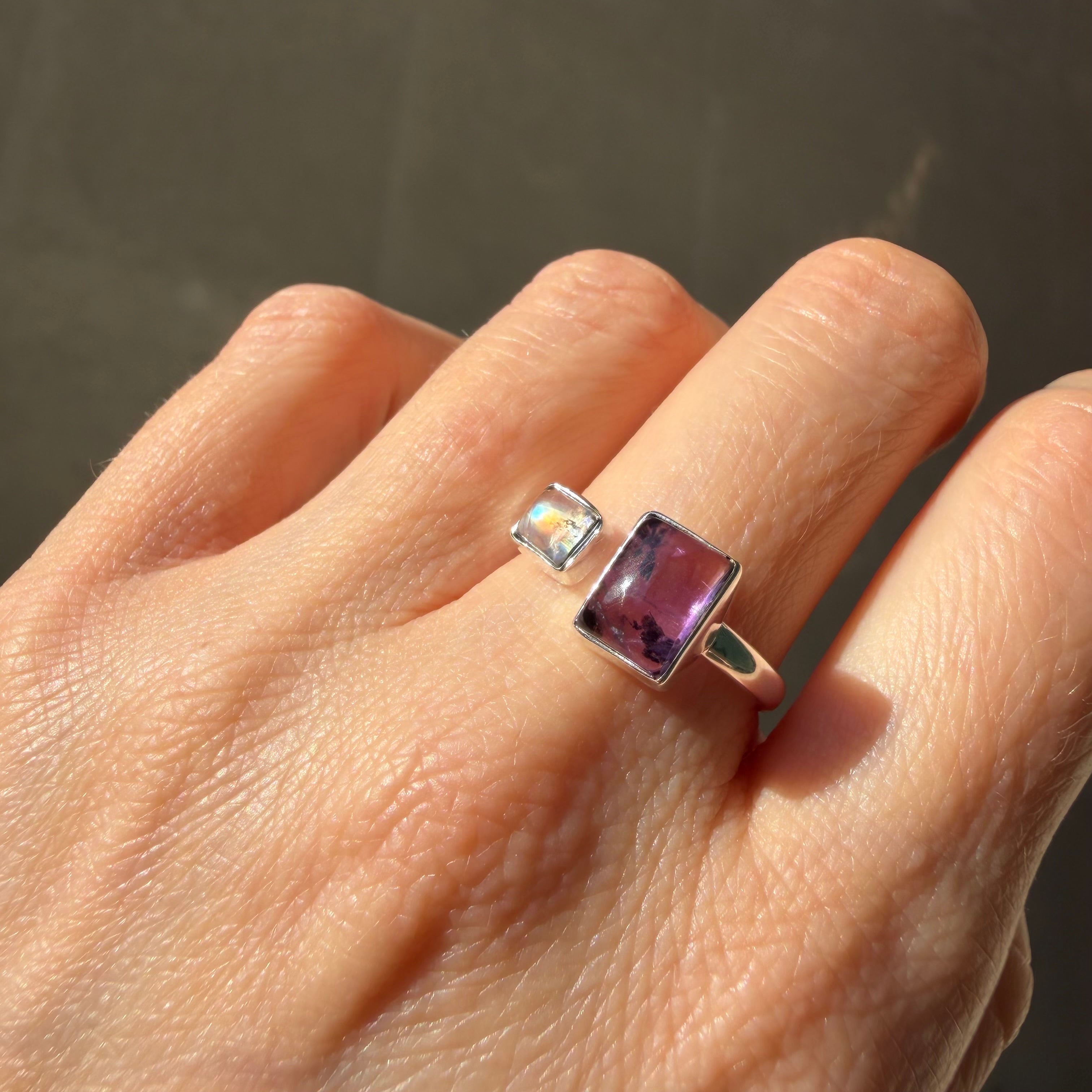 Anello Ametista e Labradorite - Argento 925