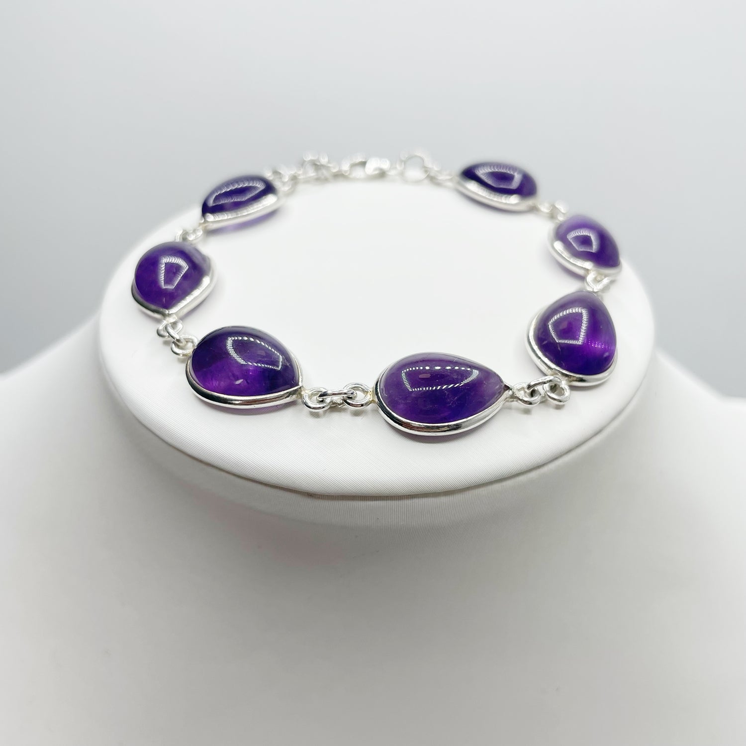Bracciale Ametista a Goccia - Argento 925