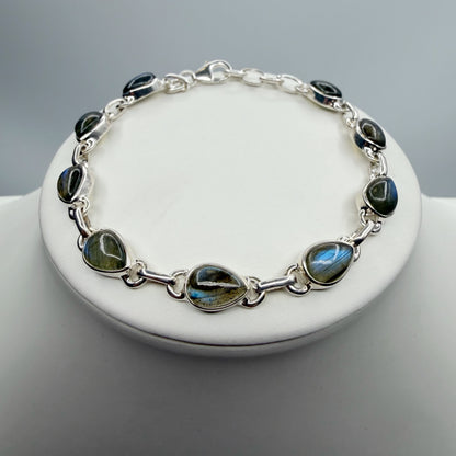 Bracciale Labradorite e Argento 925 - a goccia