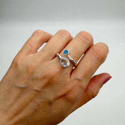 Anello Topazio e Opale Australiano - Argento 925