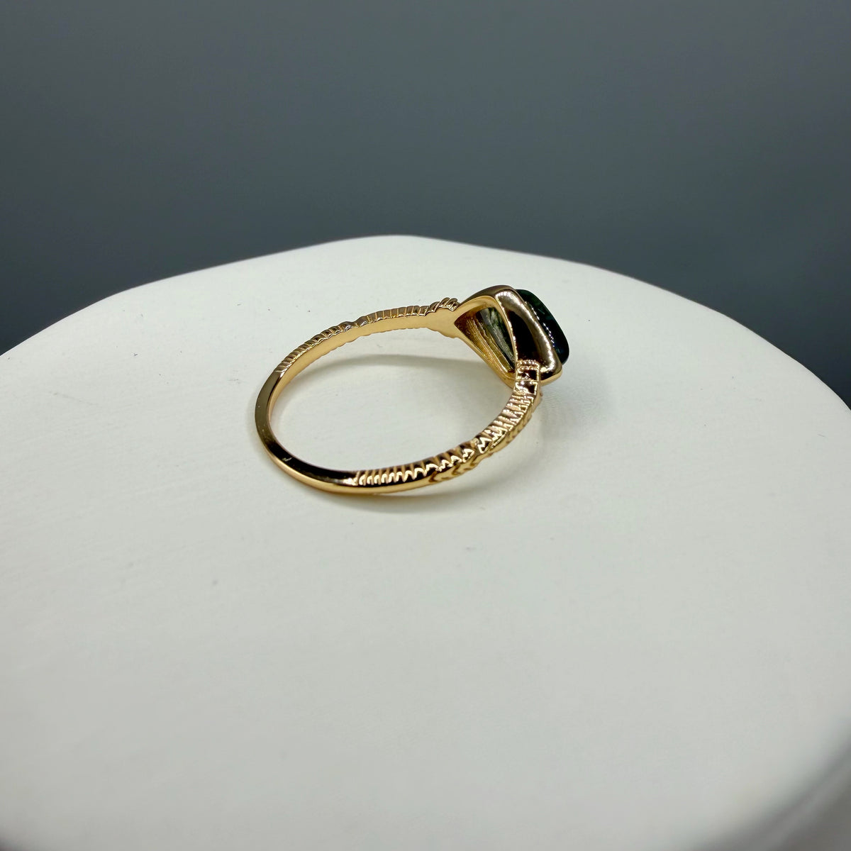Anello Agata Muschiata | Argento 925 placcato oro 14k - NON REGOLABILE