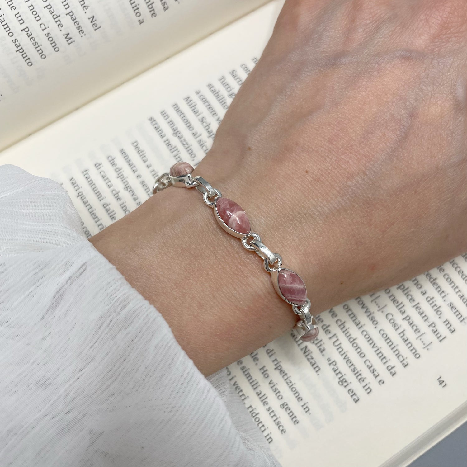 Bracciale Rodocrosite e Argento 925