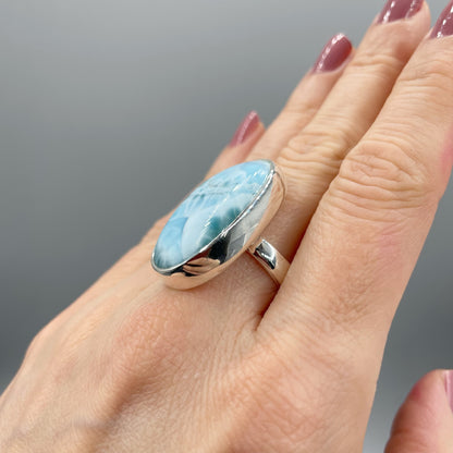 Anello Larimar Ovale - Argento 925