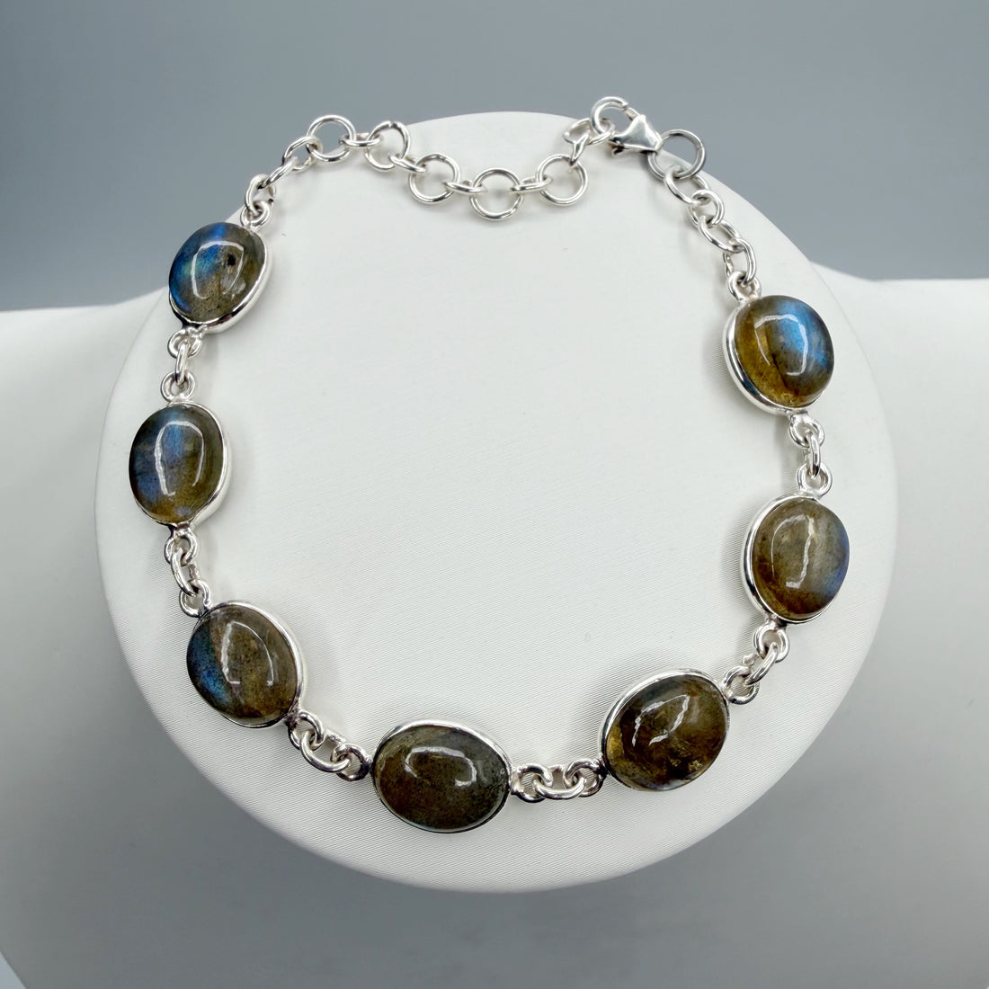 Bracciale Labradorite e Argento 925 - Ovale