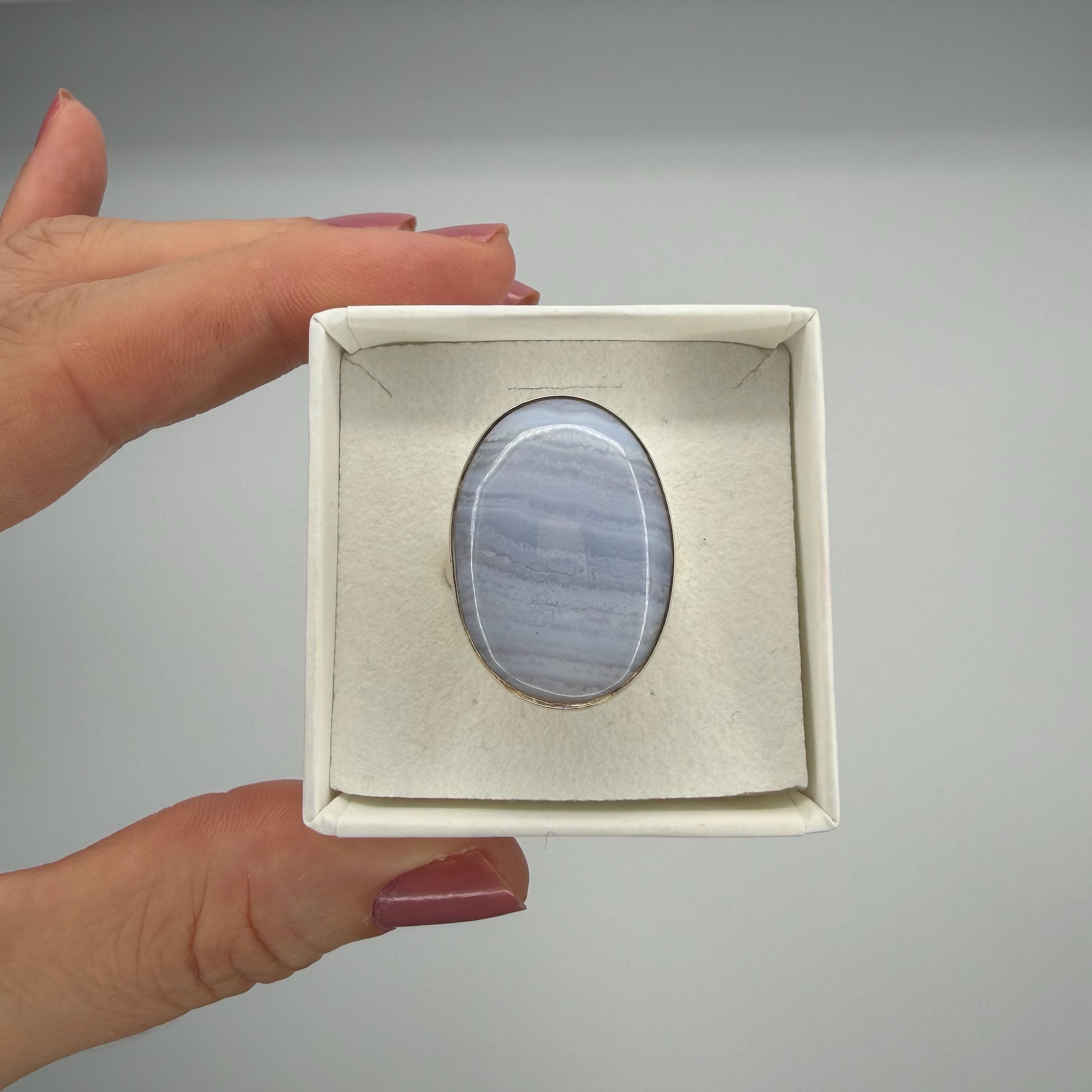 Anello Calcedonio e Argento 925