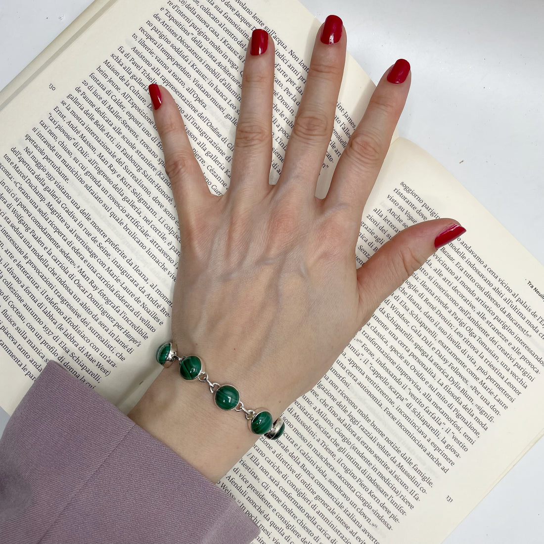 Bracciale Malachite e Argento 925
