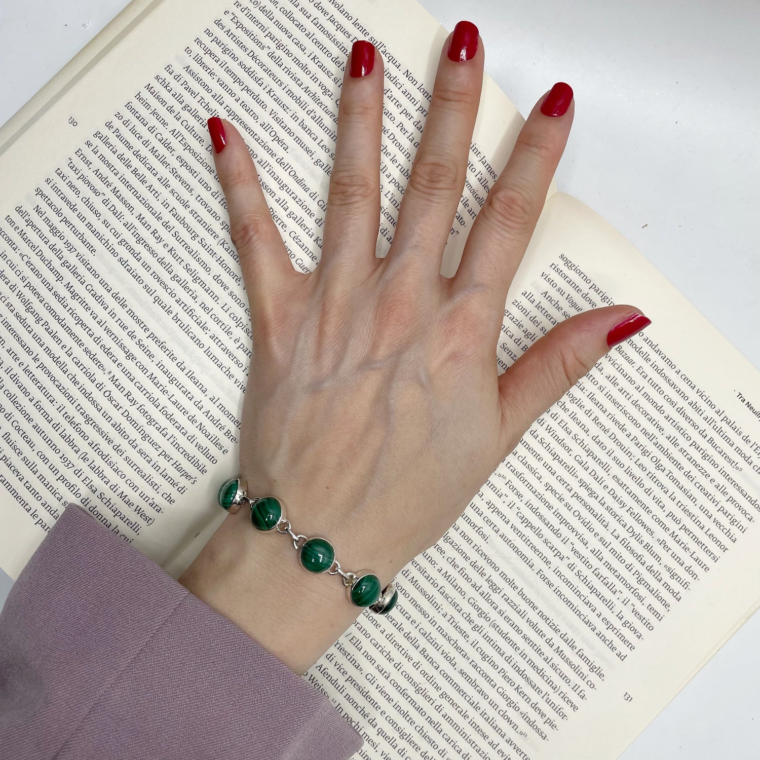 Bracciale Malachite e Argento 925