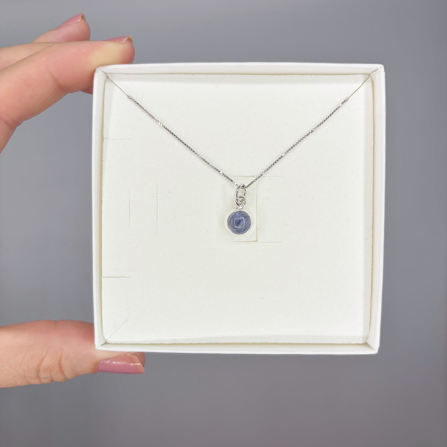 Ciondolo Punto Luce Tanzanite Argento 925 - Tondo LISCIO