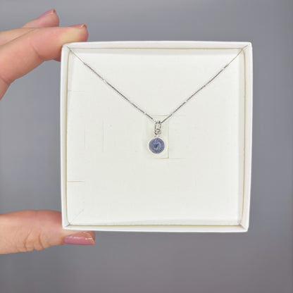 Ciondolo Punto Luce Tanzanite Argento 925 - Tondo LISCIO