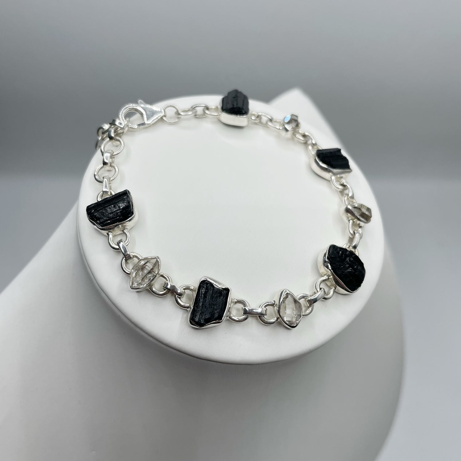 Bracciale Tormalina e Diamante Herkimer - Argento 925