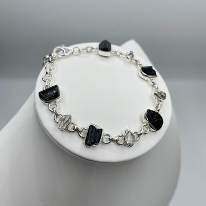 Bracciale Tormalina e Diamante Herkimer - Argento 925
