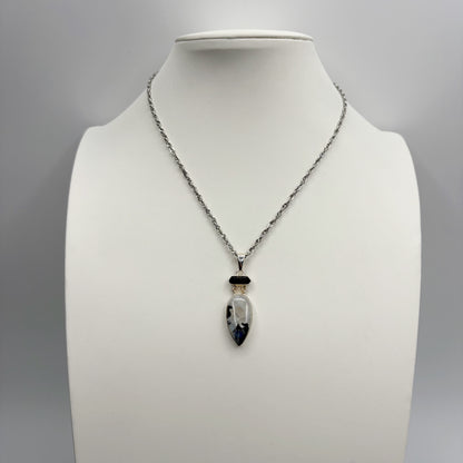 Ciondolo Labradorite e Tormalina - Argento 925