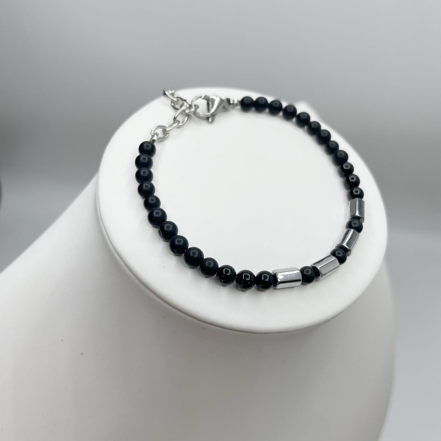 Bracciale Protection Unisex Silver - Tormalina, Onice, Shungite e Ematite