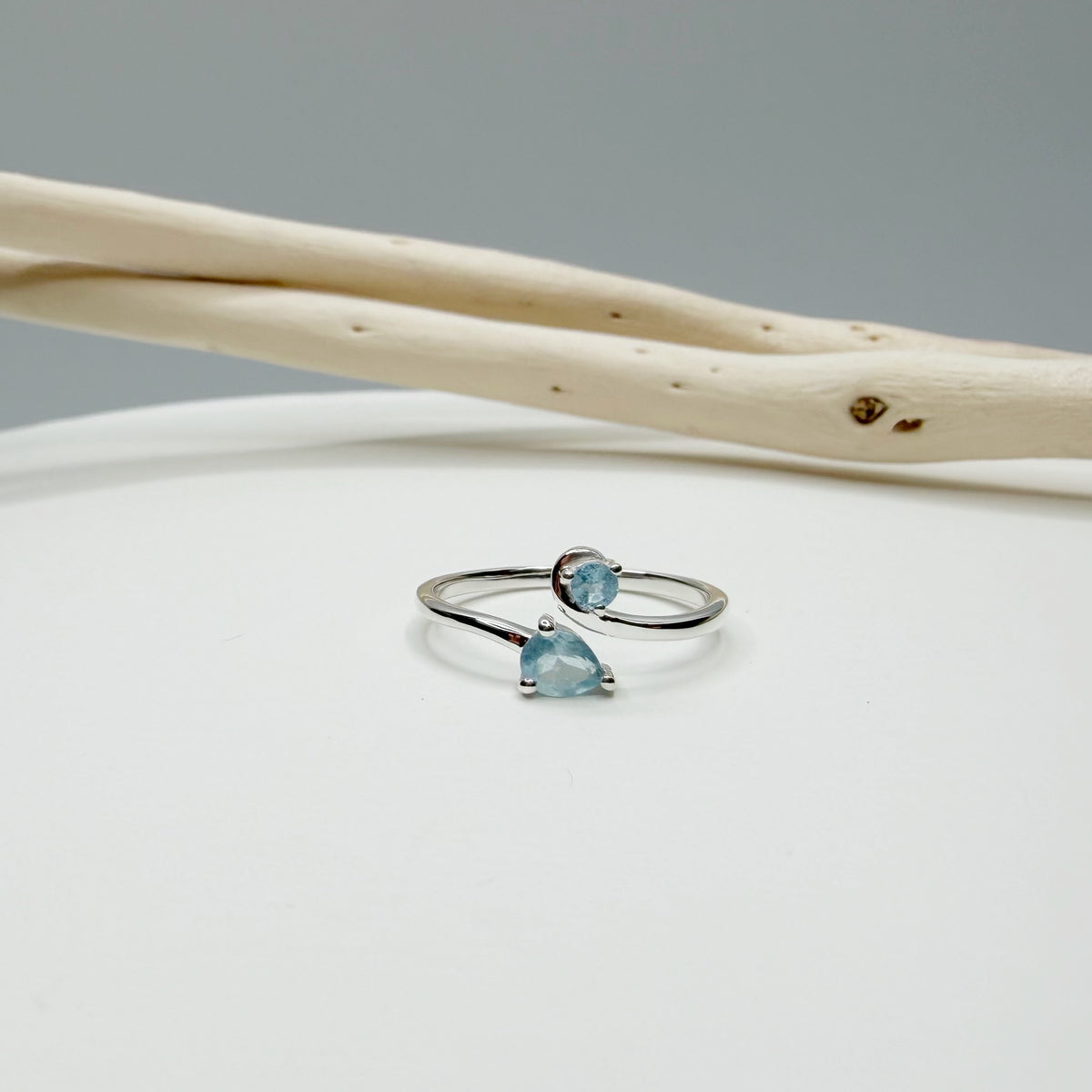 Anello Intreccio Acquamarina - Argento 925