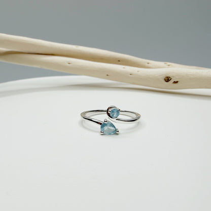 Anello Intreccio Acquamarina - Argento 925