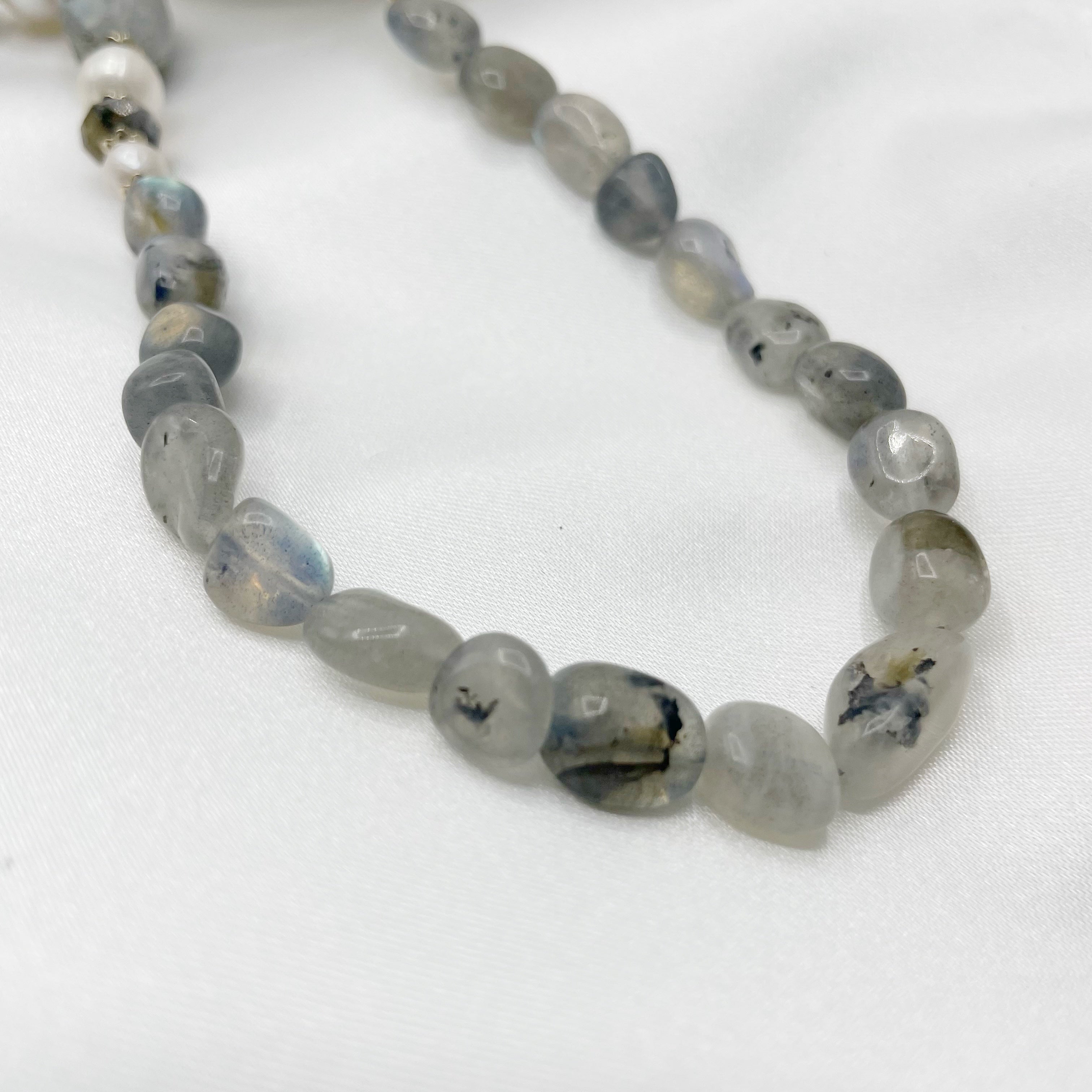 Collana Labradorite e Perle di Fiume