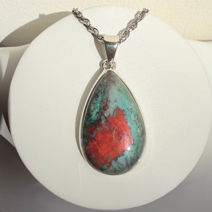 Ciondolo Cuprite e Argento 925 - Goccia