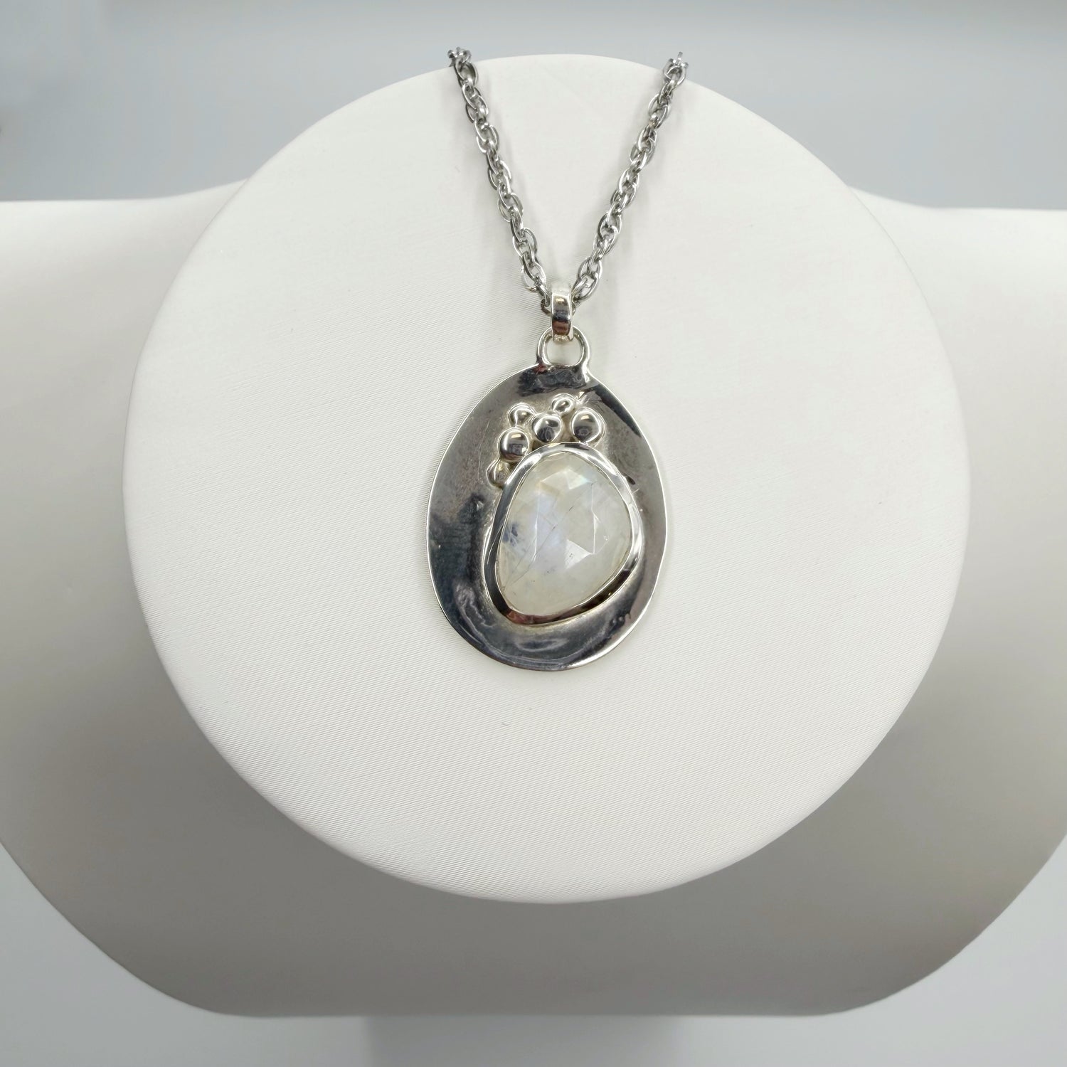 Ciondolo Diadema Labradorite Bianca - Argento 925