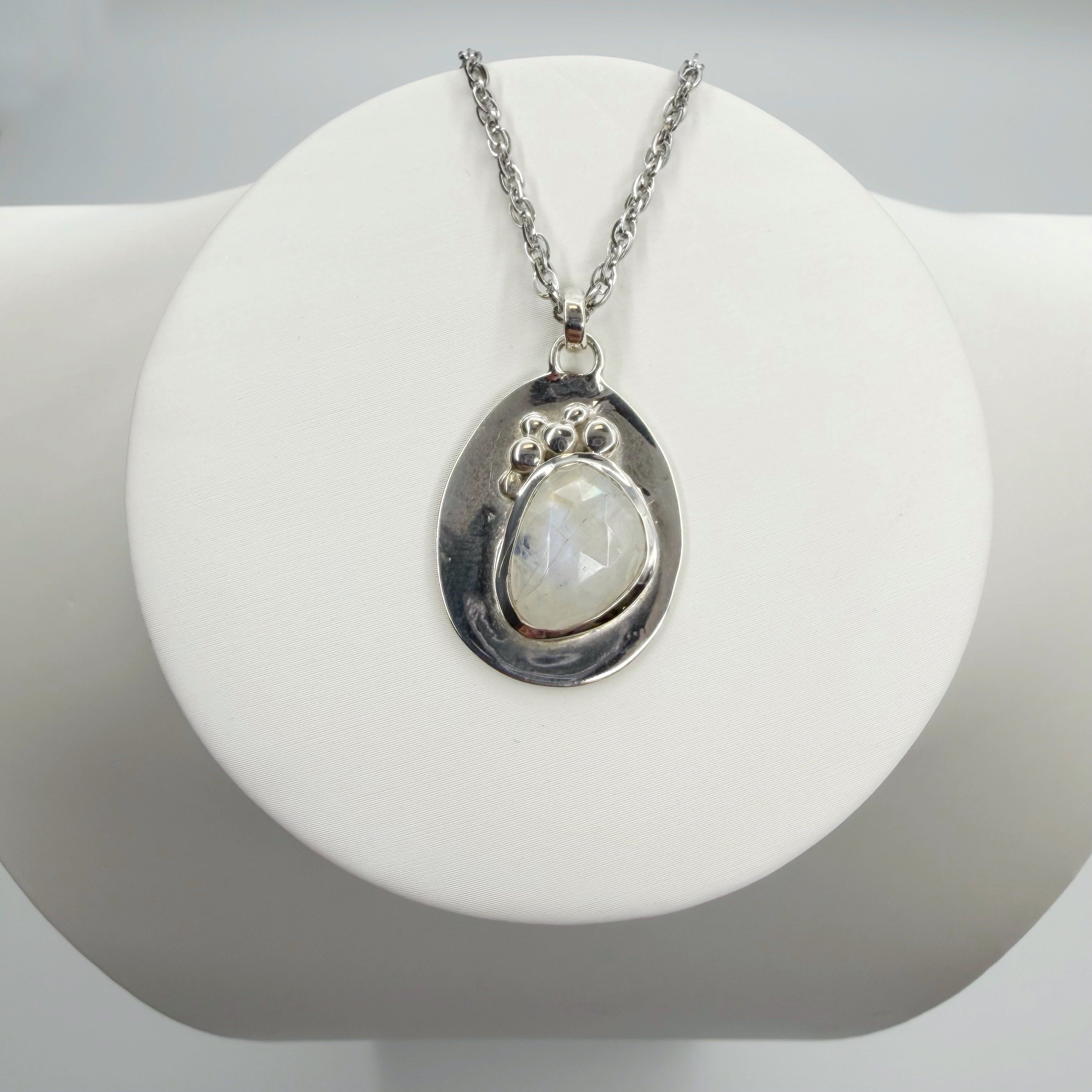 Ciondolo Diadema Labradorite Bianca - Argento 925