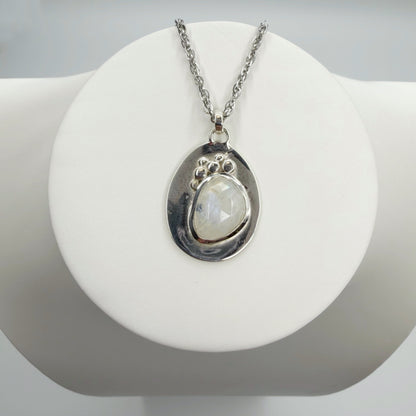 Ciondolo Diadema Labradorite Bianca - Argento 925