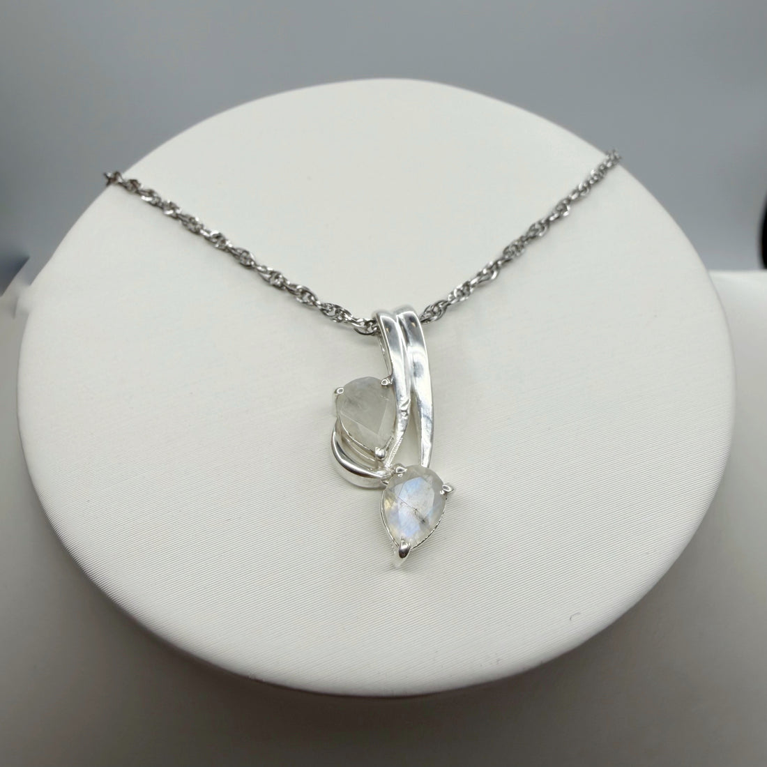 Ciondolo Double Labradorite Bianca - Argento 925