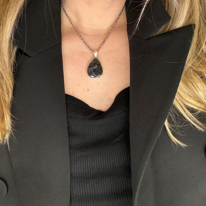 Ciondolo Merlinite Mistica e Argento 925 - a Goccia