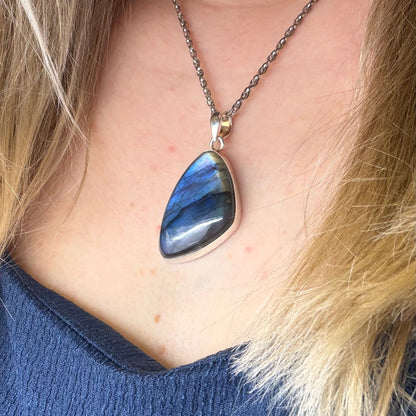 Ciondolo Labradorite Blu - Argento 925