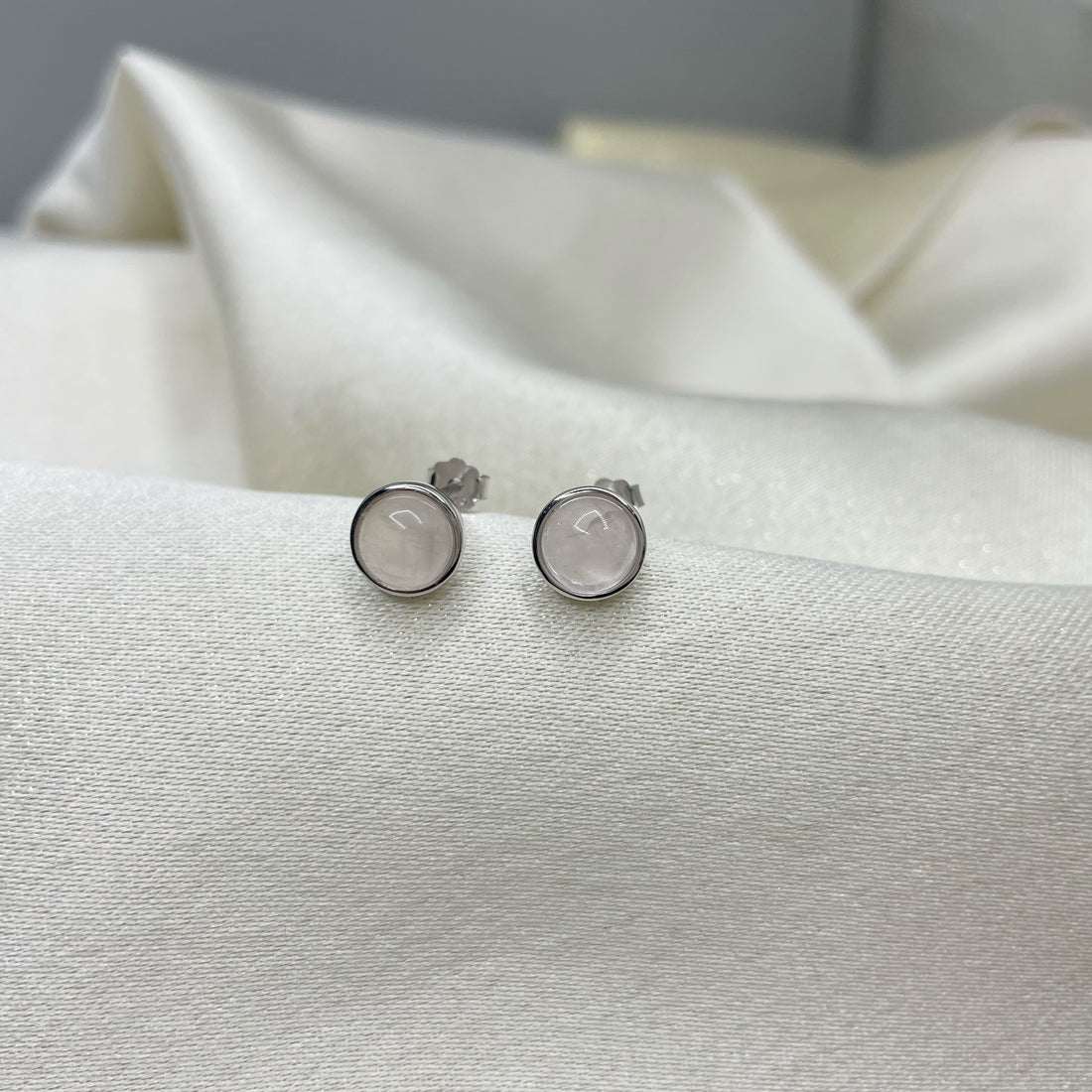 Orecchini a Lobo Quarzo Rosa - Argento 925