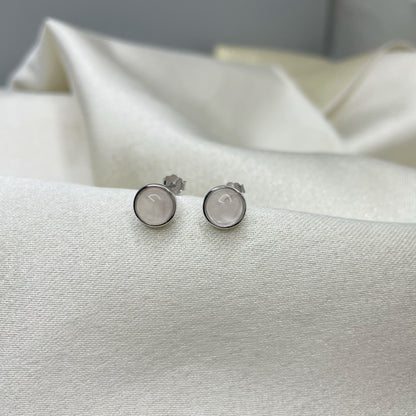 Orecchini a Lobo Quarzo Rosa - Argento 925