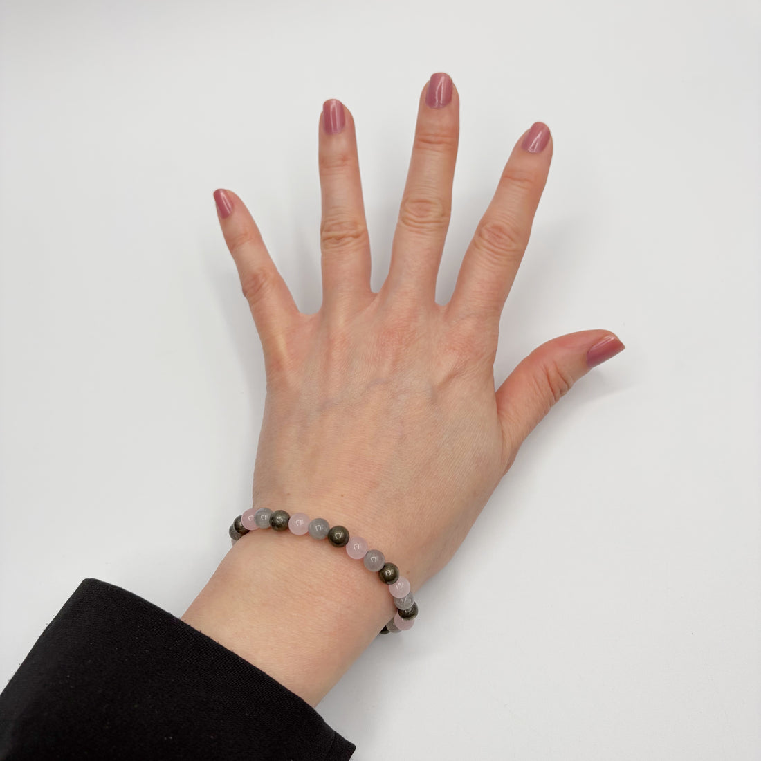 Bracciale Abbondanza Plus (Pirite, Labradorite, Quarzo Rosa)