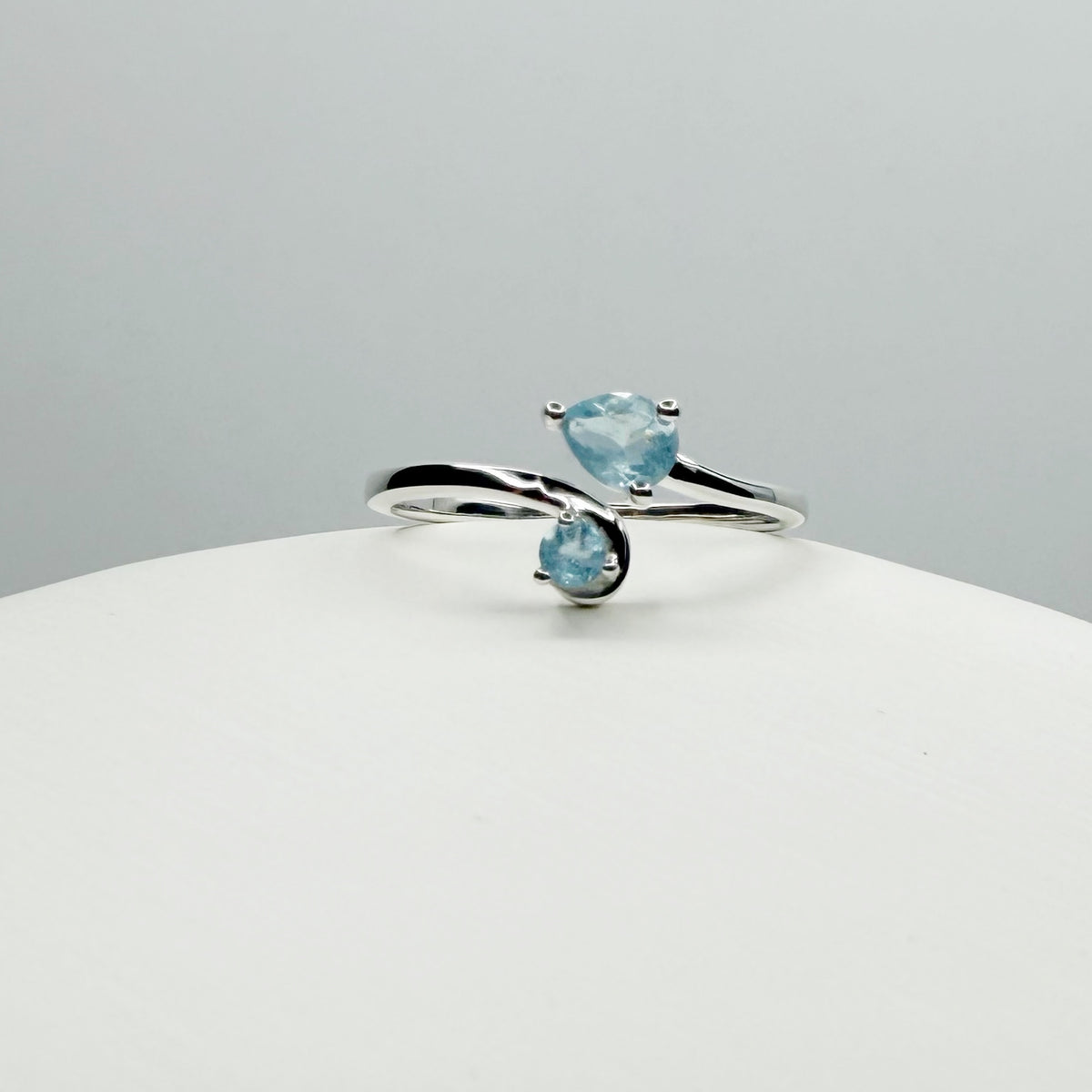 Anello Intreccio Acquamarina - Argento 925