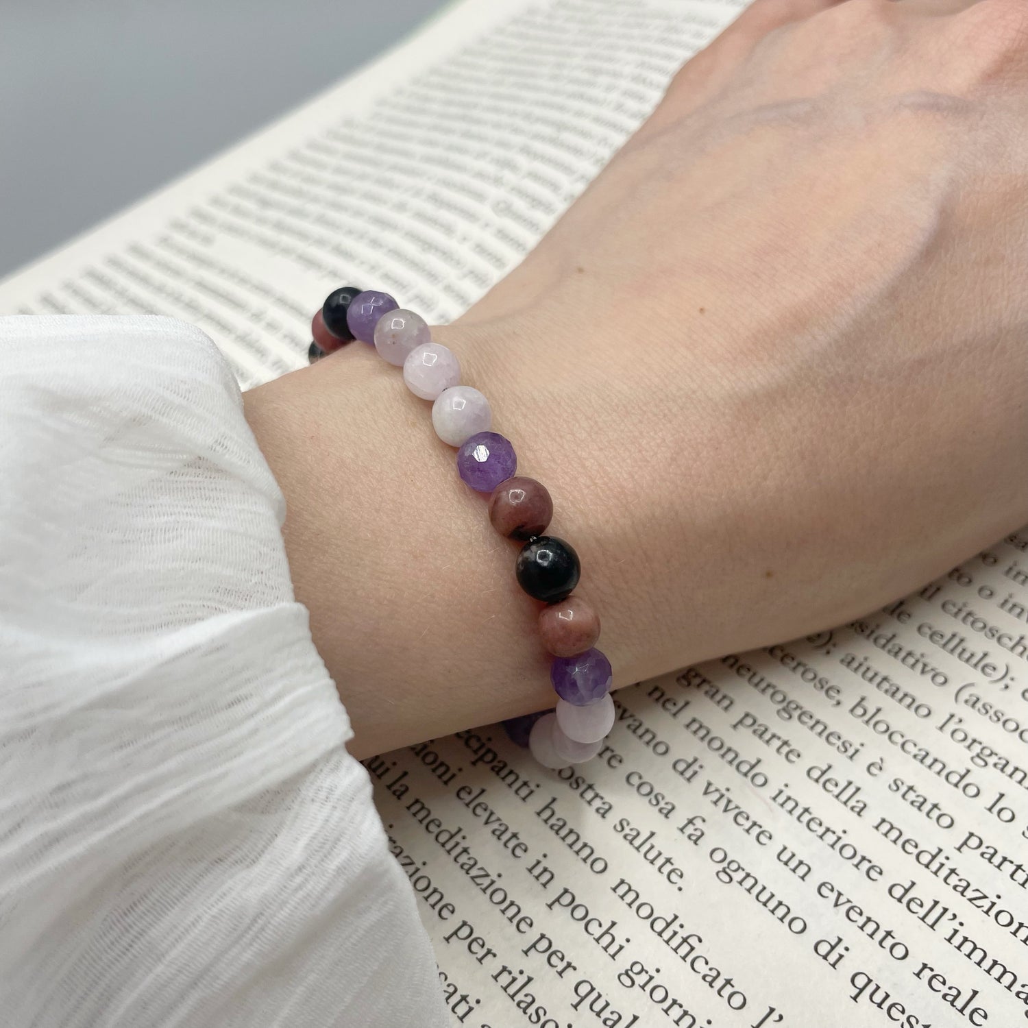 Bracciale della Rinascita - Ametista, Kunzite, Rodonite - LIMITED EDITION
