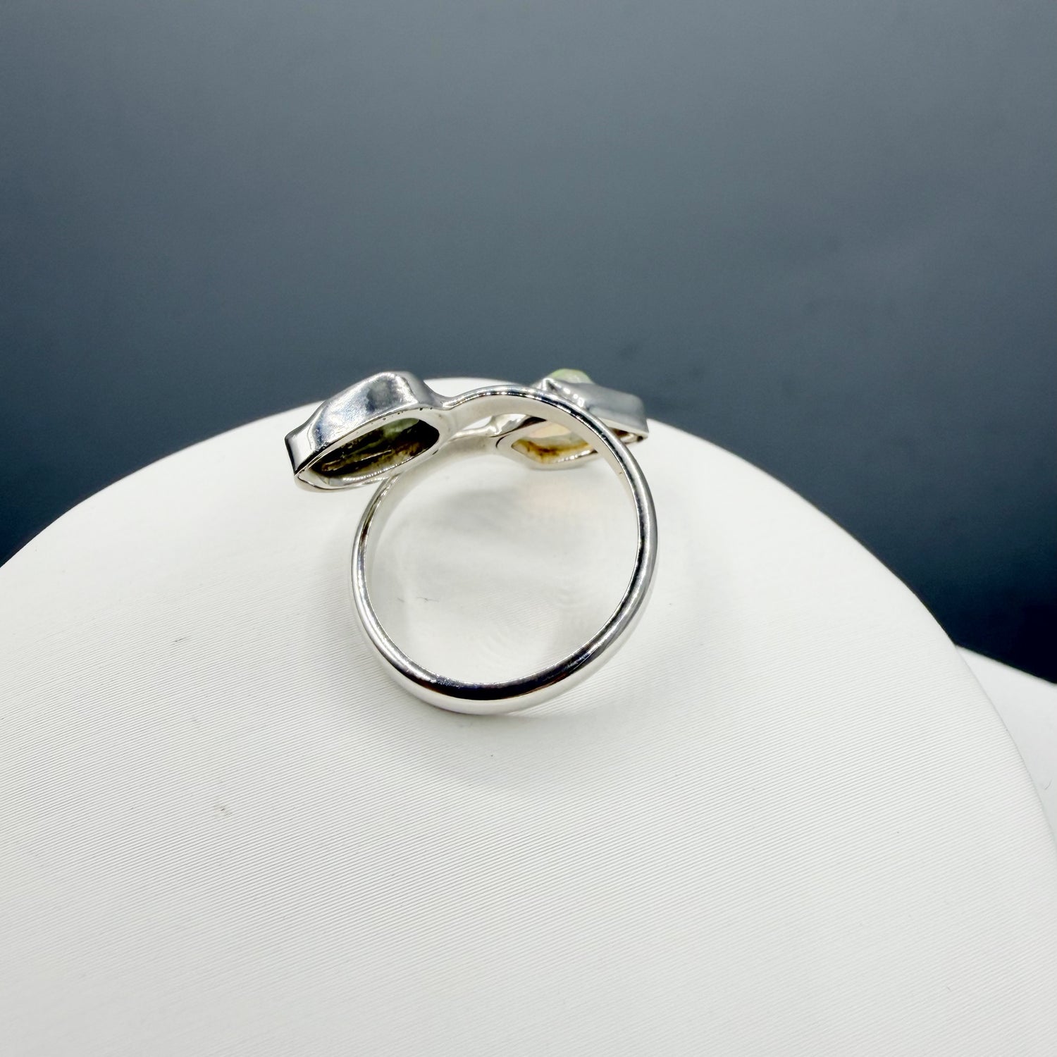 Anello Moldavite e Opale - Argento 925