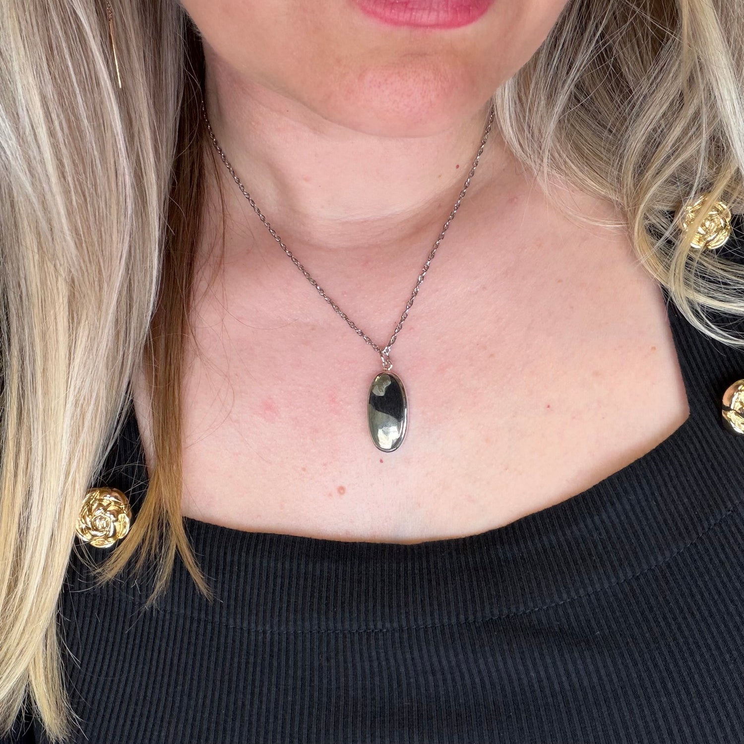 Ciondolo Pirite in Magnetite - Argento 925
