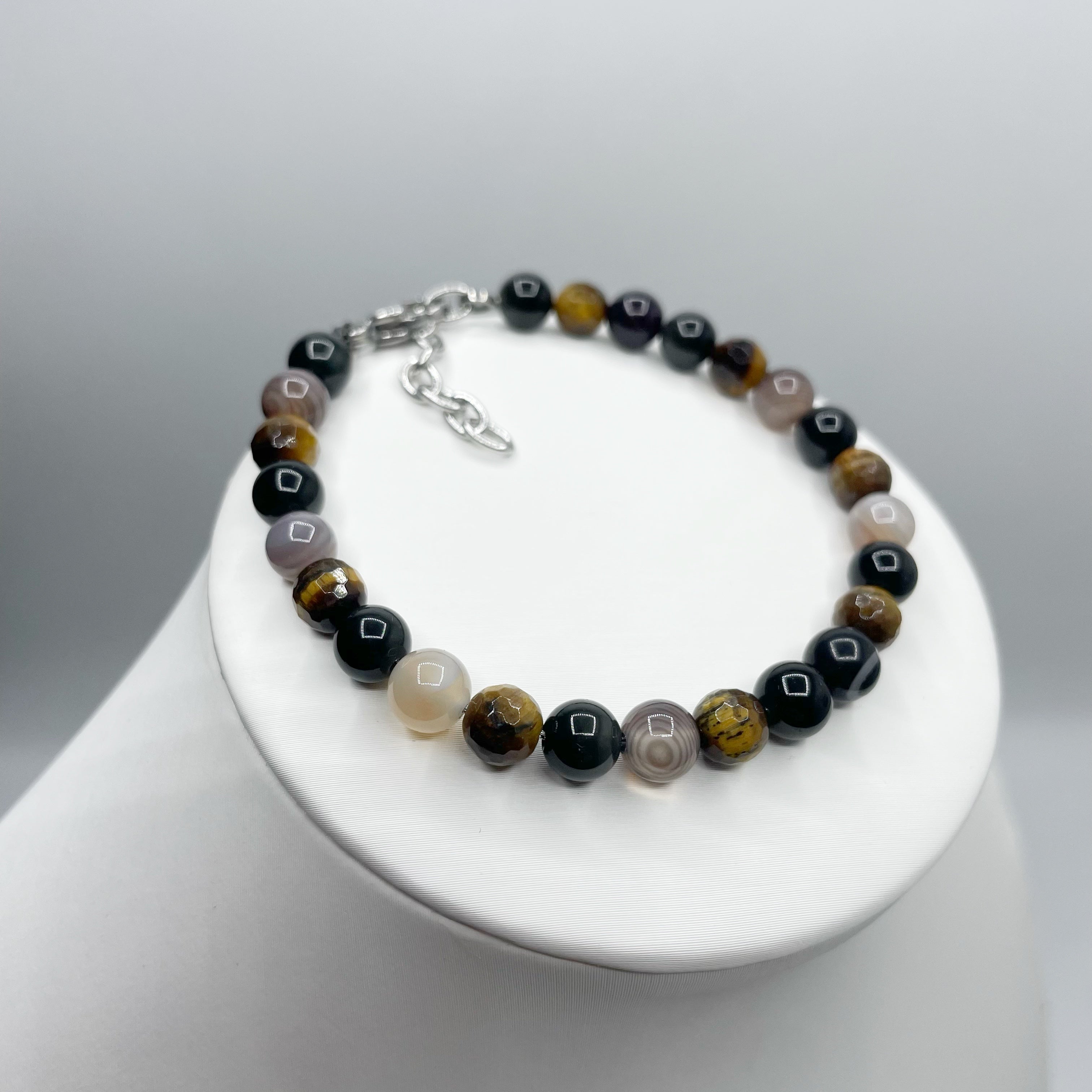 Bracciale Cerchio Protettivo - Occhio di Shiva, Ossidiana, Occhio di Tigre - LIMITED EDITION