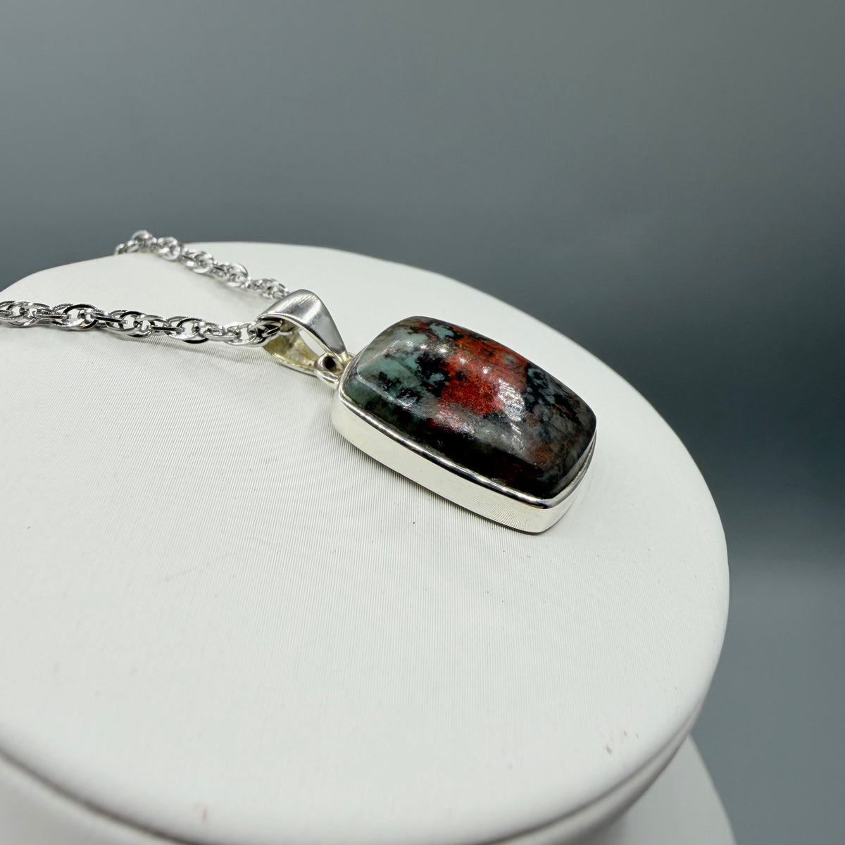 Ciondolo Cuprite e Argento 925 - Retangolare