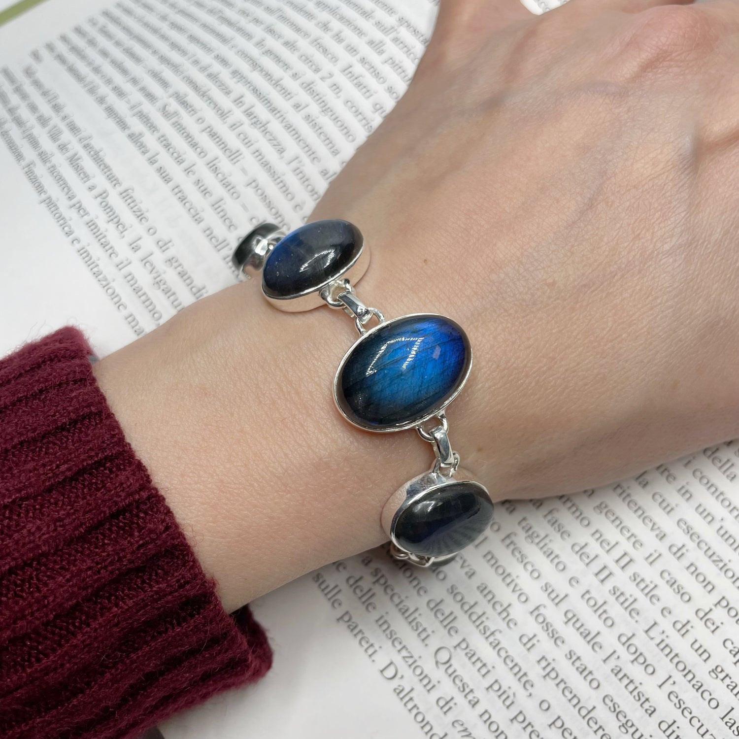 Bracciale Labradorite e Argento 925 - ovale