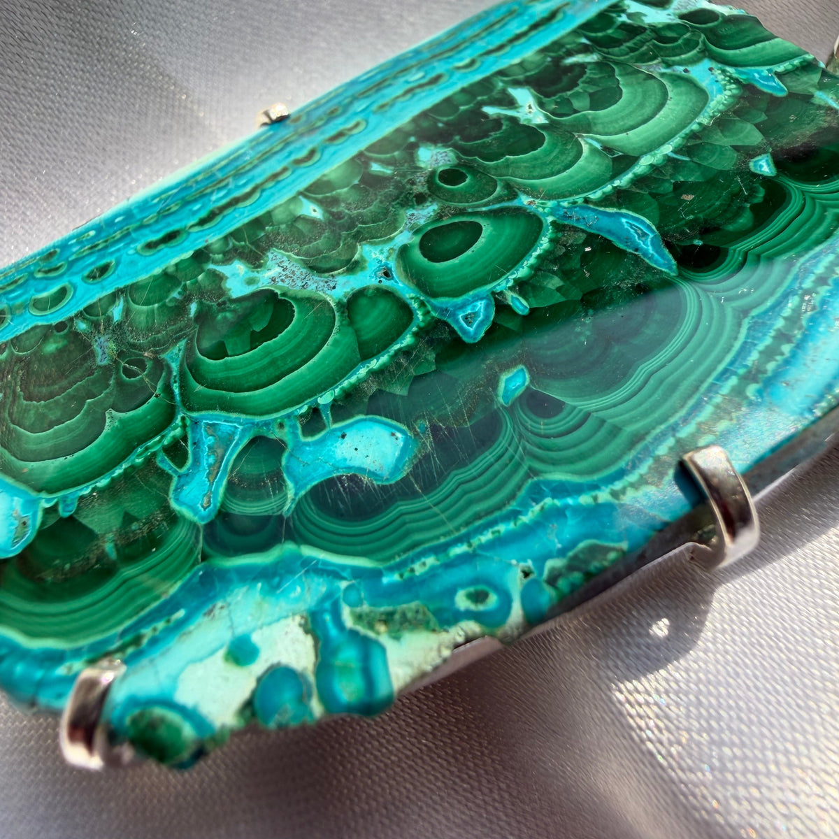 Ciondolo Malachite e Crisocolla Argento 925 - grande