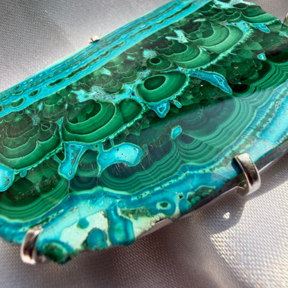 Ciondolo Malachite e Crisocolla Argento 925 - grande