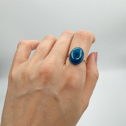 Anello Apatite Ovale - Argento 925