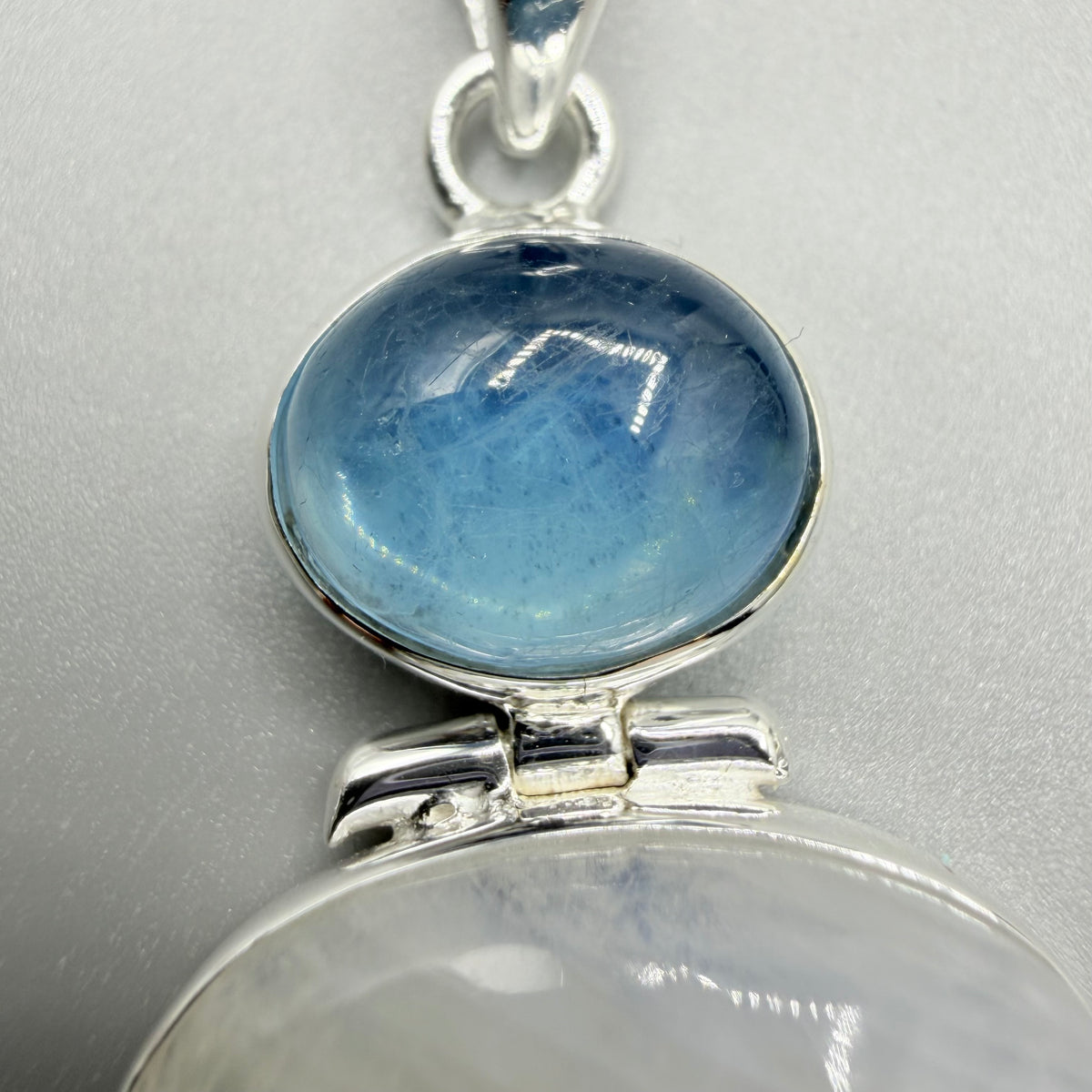 Ciondolo Acquamarina, Labradorite, Cianite, Quarzo - Argento 925