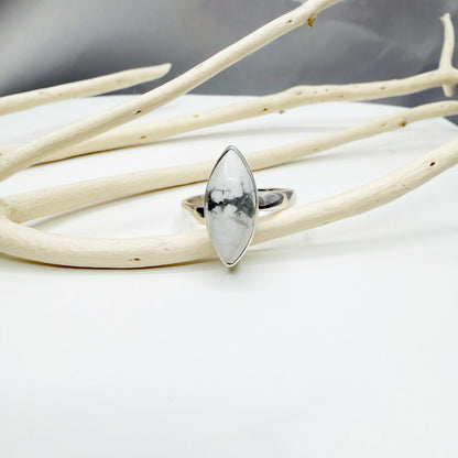 Anello Howlite e Argento 925