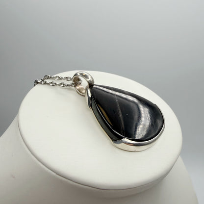 Ciondolo Iperstene Argento 925 - a Goccia grande