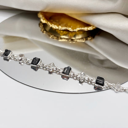 Bracciale Tormalina e Diamante Herkimer - Argento 925